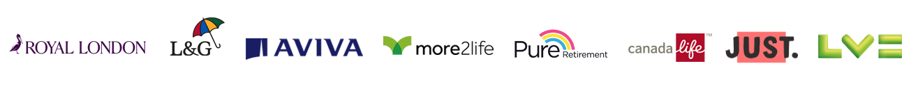 Royal London, Legal & General, Aviva, more2life, Pure Retirement, Canada Life, JUST. and LV=